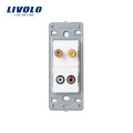 Livolo Sonido / Acústica y audio Conector de 3,5 mm sin perla blanca Toma de pared de vidrio de cristal VL-C5-1AAD-11